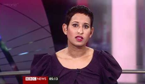 Naga Munchetty works as a presenter of BBC One and BBC News Channel's morning show BBC Breakfast.